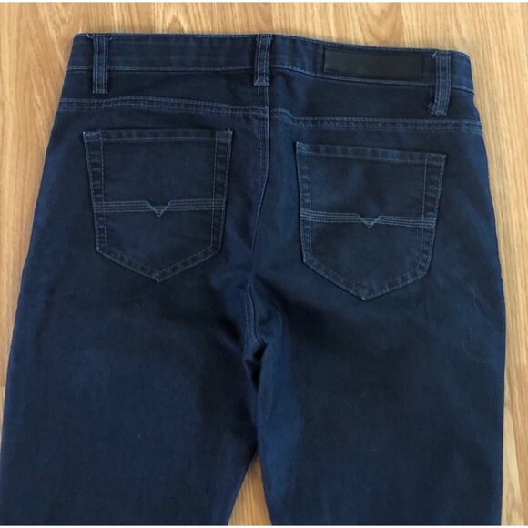 Black Bull Mens Stretch Denim Jeans Size 33 Slim Fit Black Dark Wash - Picture 8 of 9